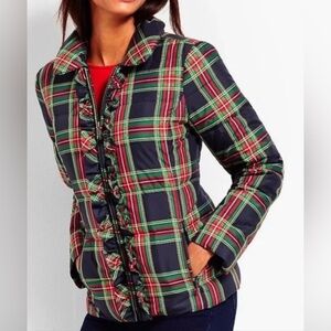 Talbots Plaid Tartan Puffer Jacket Size Medium